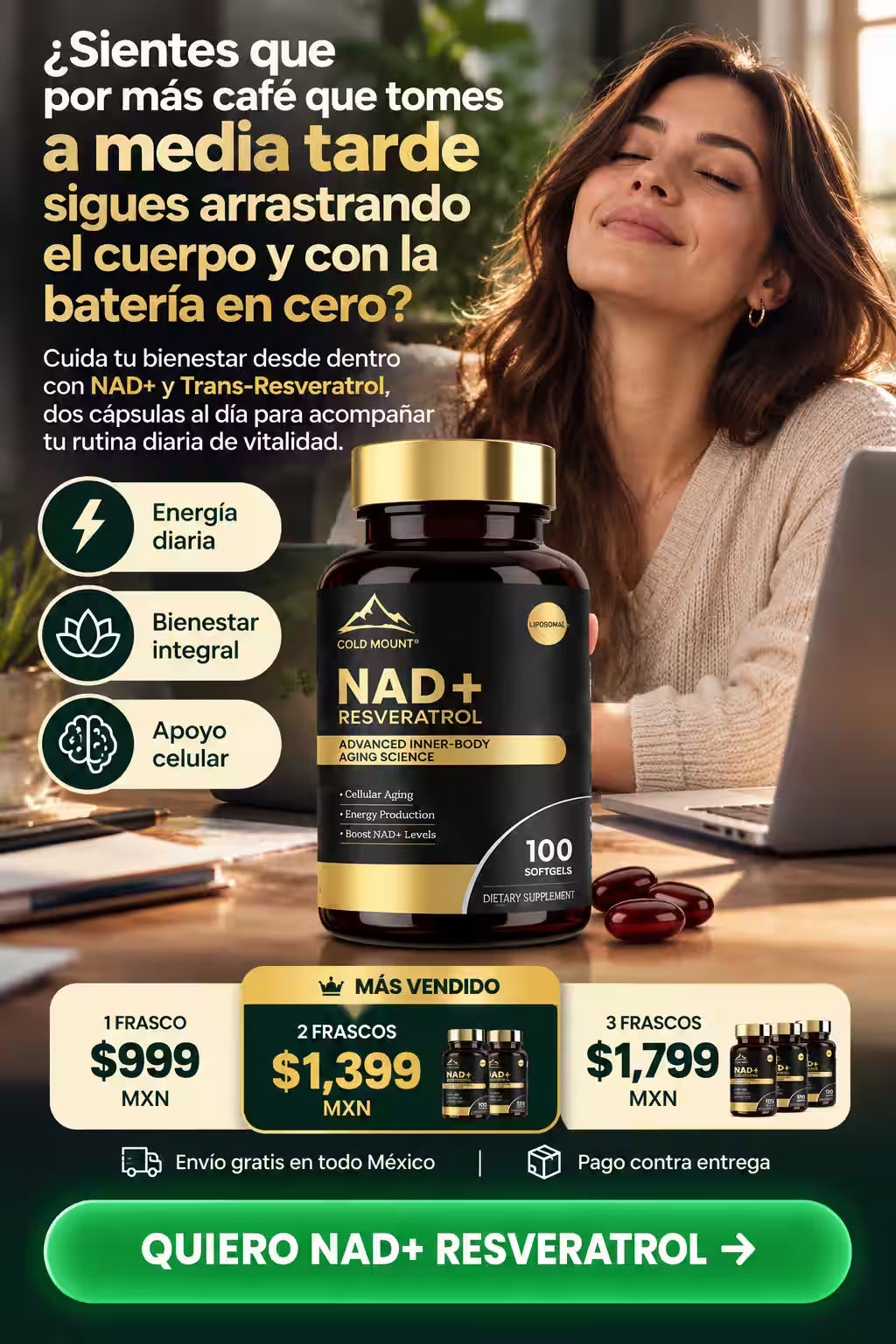 Nad+ Resveratrol 100 Cápsulas