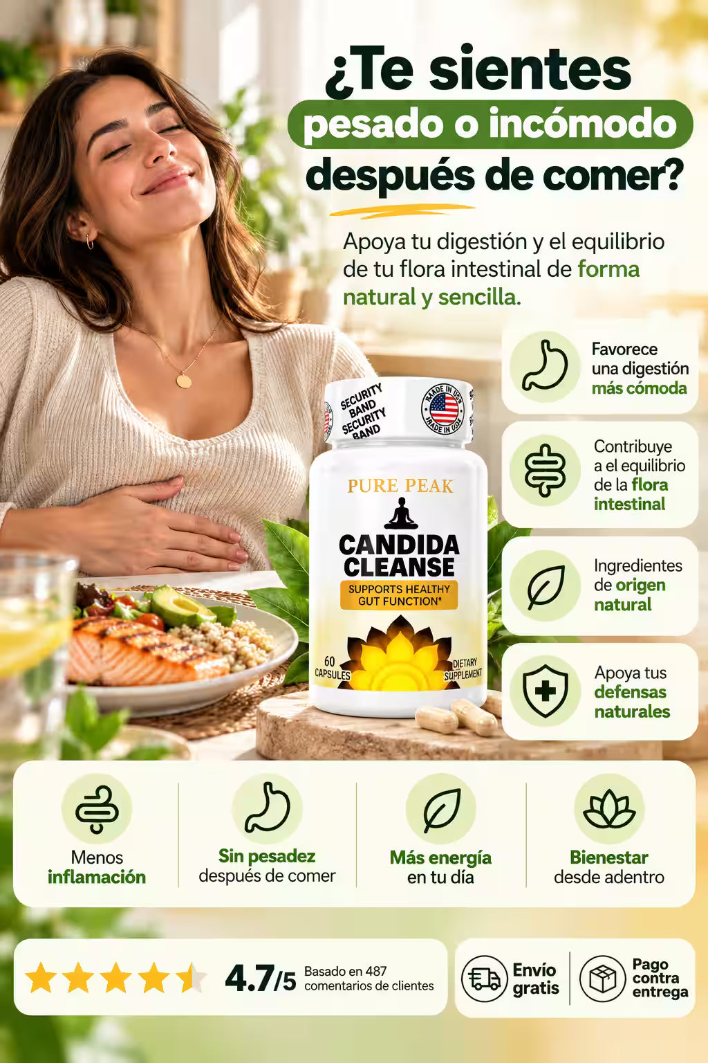 Candida Cleanse Ligereza Digestiva 60 Capsulas