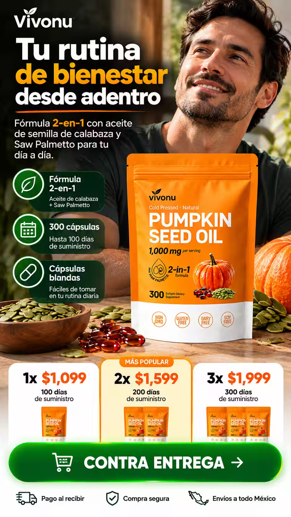 Suplemento Semillas Calabaza Vivonu 300